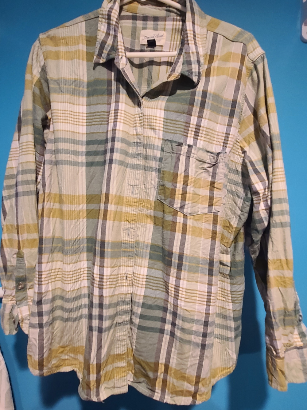 Womnen's Plaid Long-Sleeve Button-Up Shirt